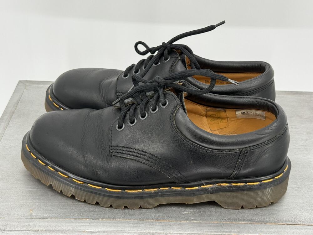 Vintage Dr. Martens 8053/59 Made in England Black Leather Shoes Men's US 9 UK 8